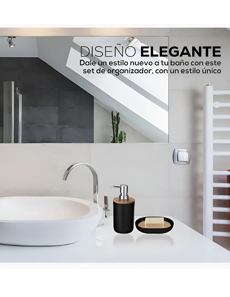 Juego de accesorios para baño de bambú 6 piezas 2