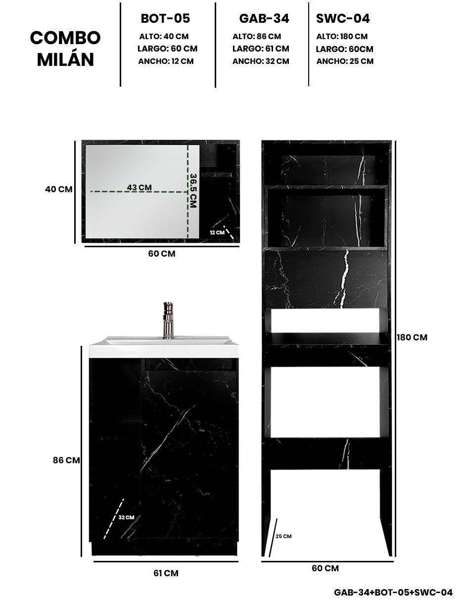 Mueble para baño decomobil milan mdf