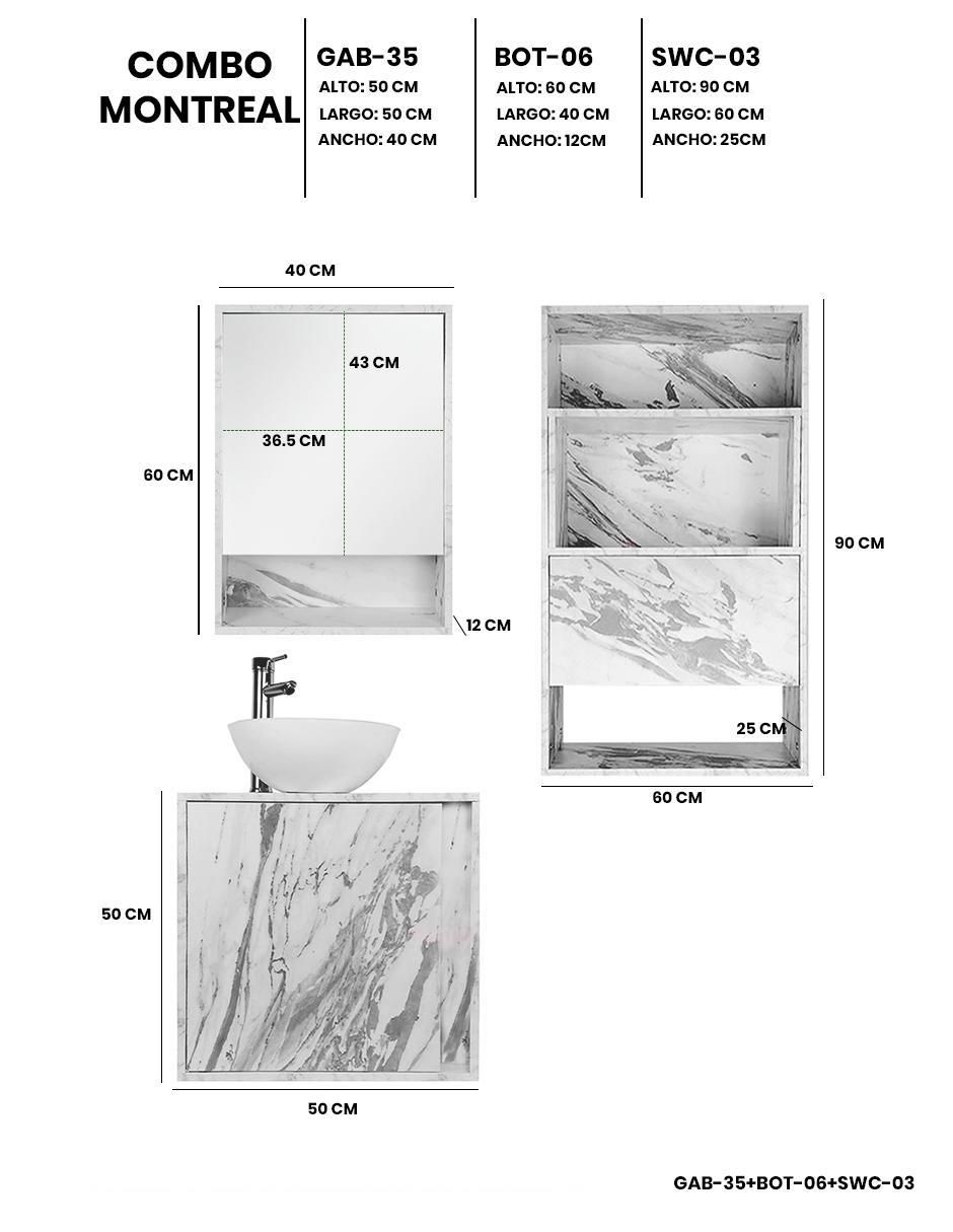 Mueble para baño Montreal de melamina armable 7