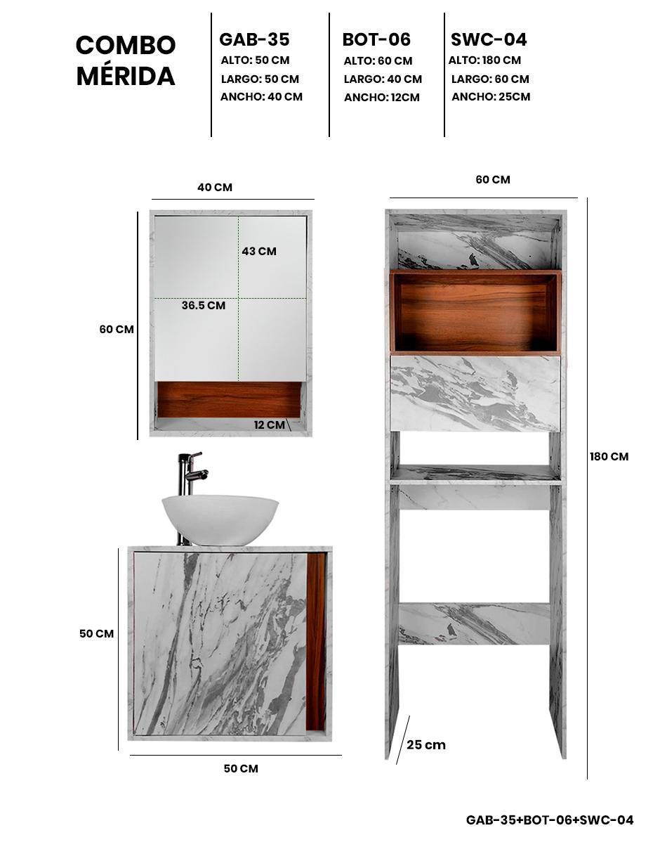 Mueble para baño Merida de melamina armable 7