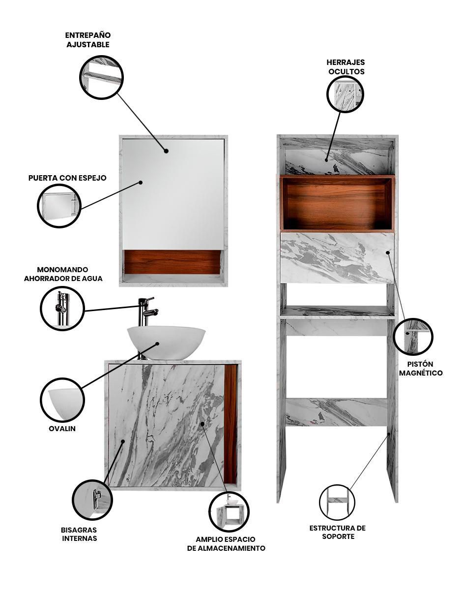 Mueble para baño Merida de melamina armable 5