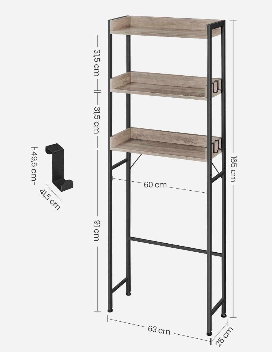 Repisa armable Barnet de madera con metal 4
