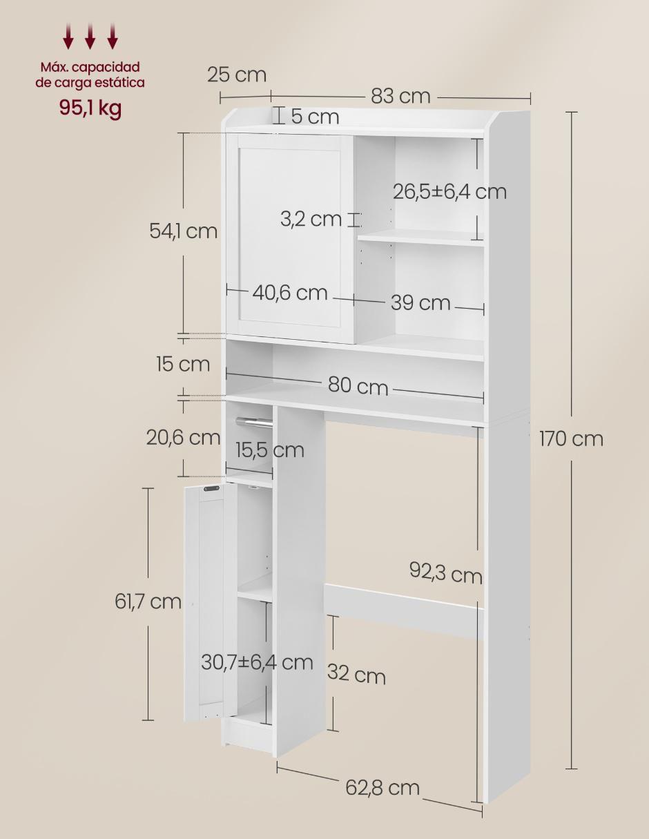 Estante de madera Shay MBTS018W01 4