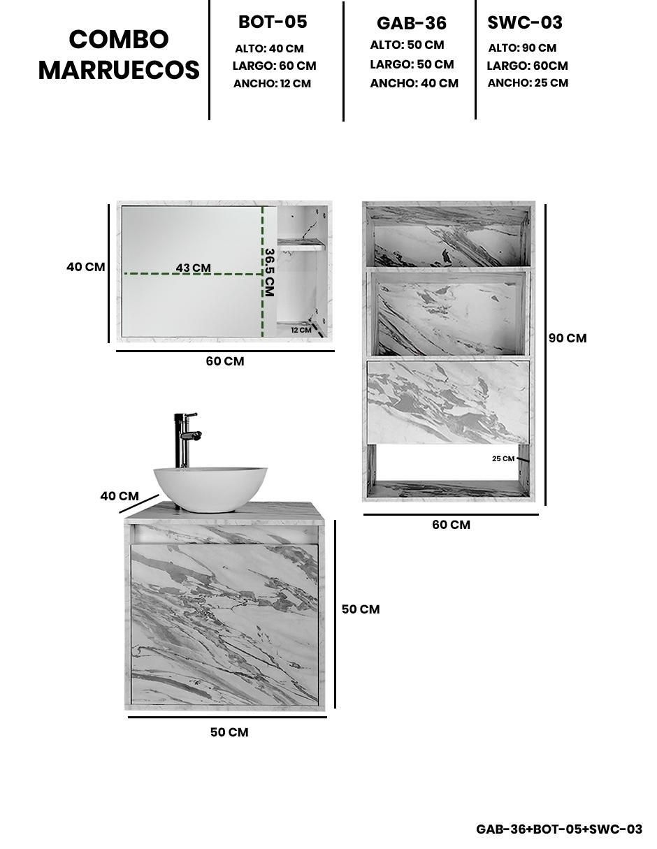 Mueble para baño Marruecos de melamina armable 7