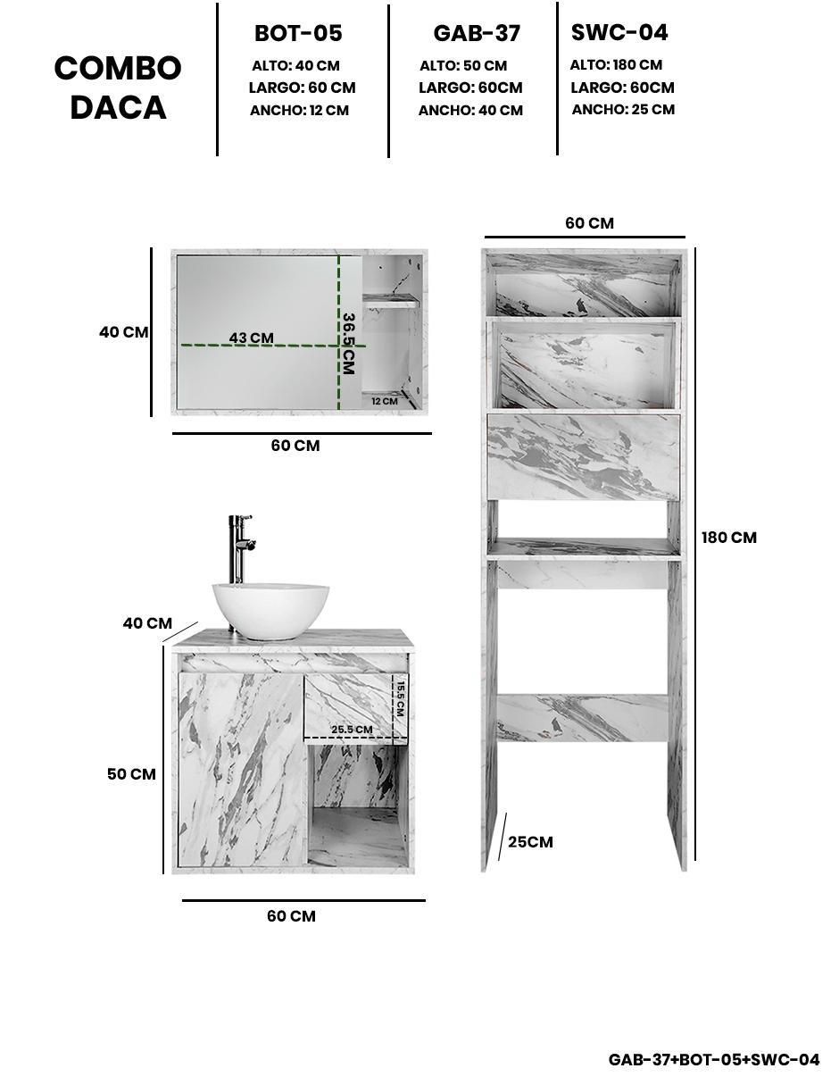 Mueble para baño Daca de melamina 7