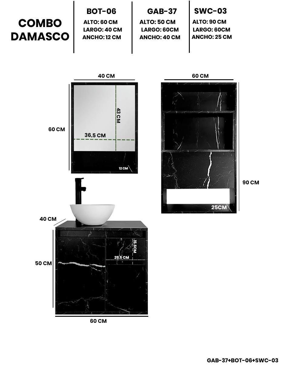 Mueble para baño Decomobil Damasco melamina