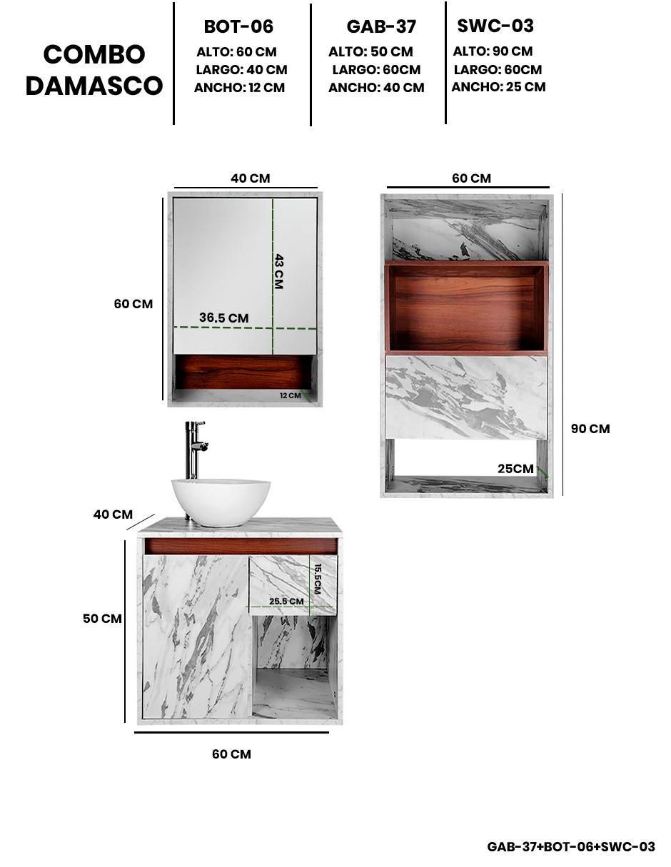 Mueble para baño Damasco de melamina 7