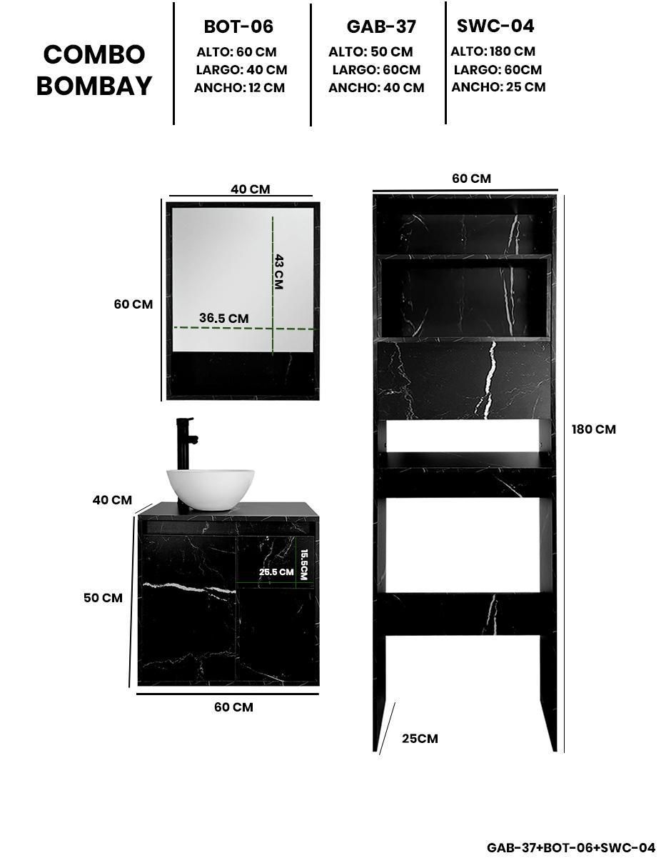 Mueble para baño Decomobil Bombay melamina