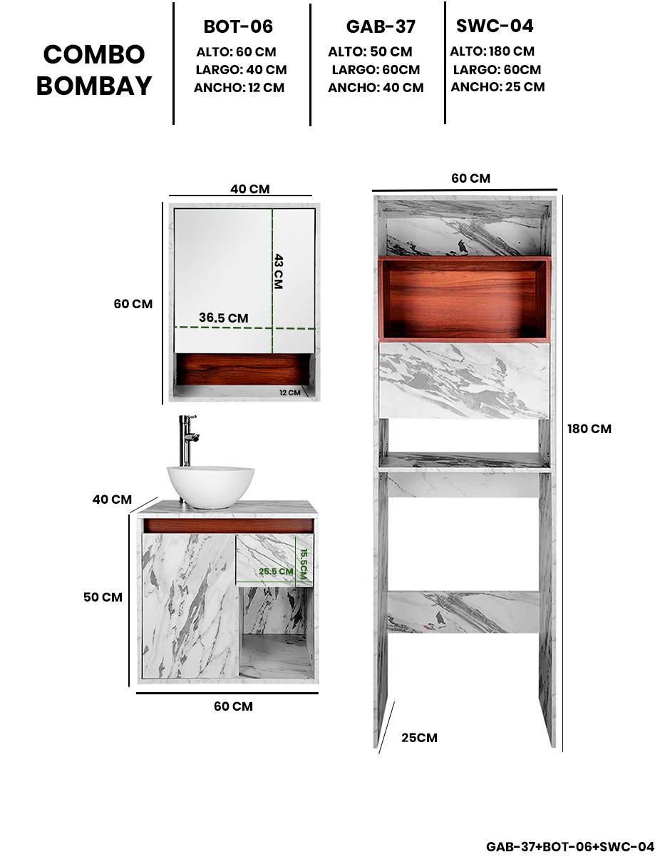 Mueble para baño Bombay melamina 8