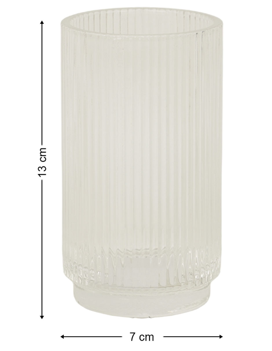 Vaso de baño Ribbed de vidrio 6