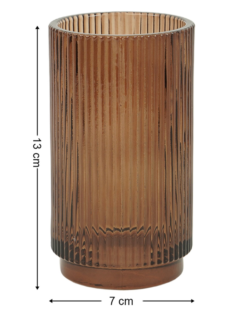 Vaso de baño Ribbed de vidrio 6