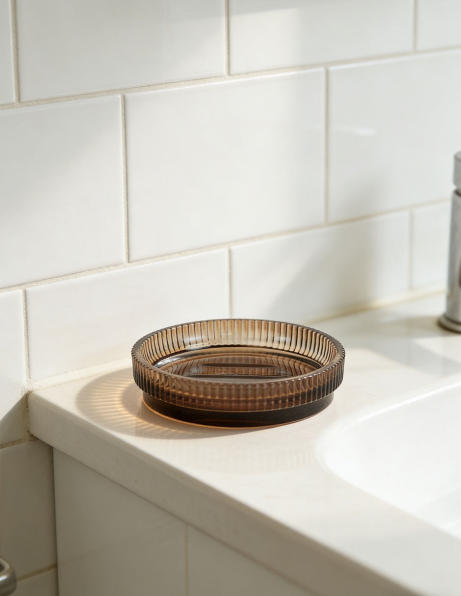 Jabonera Ribbed de vidrio 5