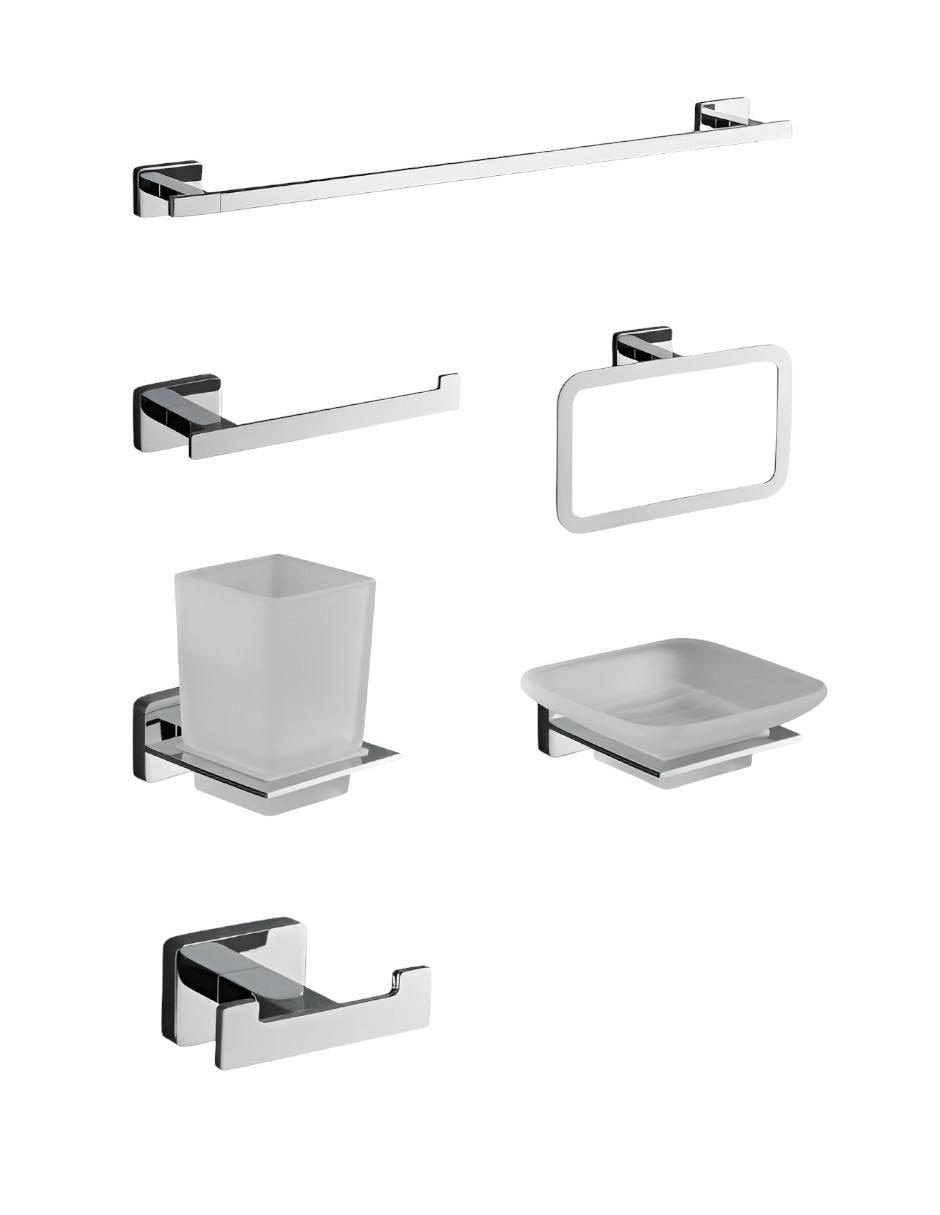 Juego de accesorios para baño de acero inoxidable 6 piezas Juego de accesorios para baño de acero inoxidable 6 piezas