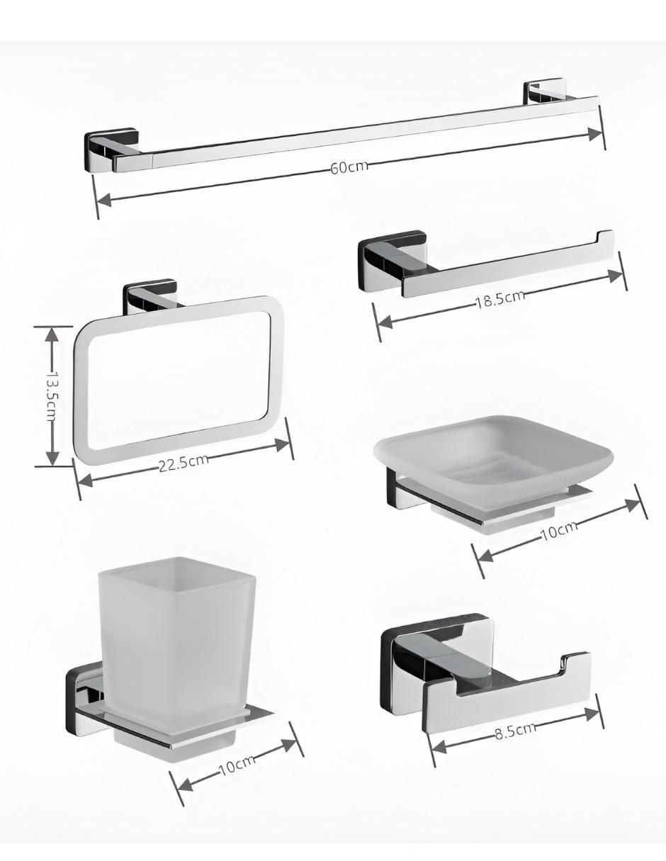 Juego de accesorios para baño de acero inoxidable 6 piezas 4
