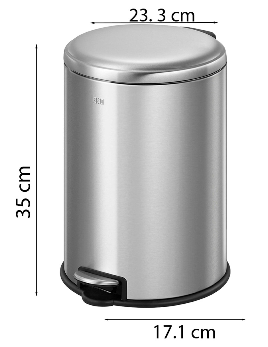 BOTE DE BASURA RETRO, 8 L, PLATEADO EKO
