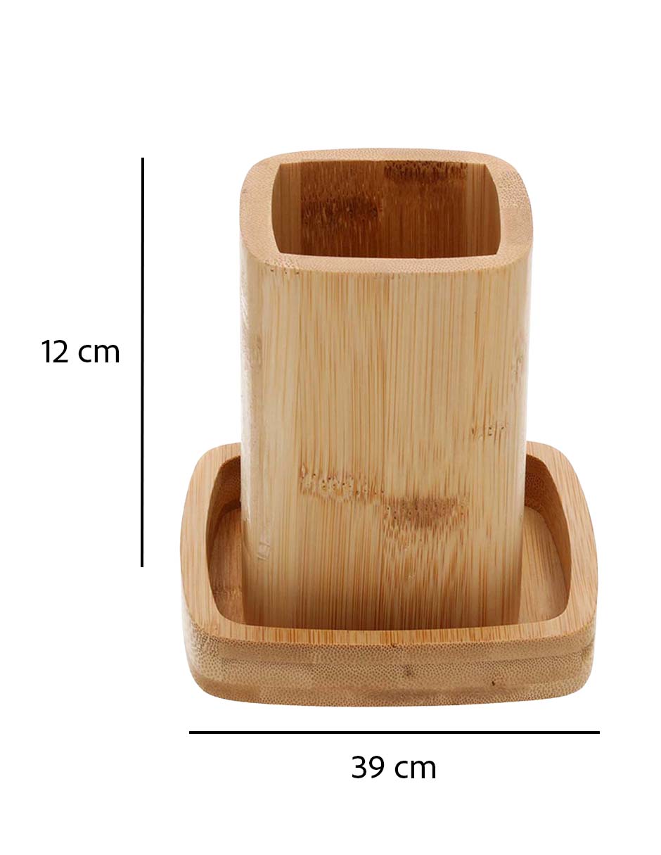 Vaso de baño de bambú 7