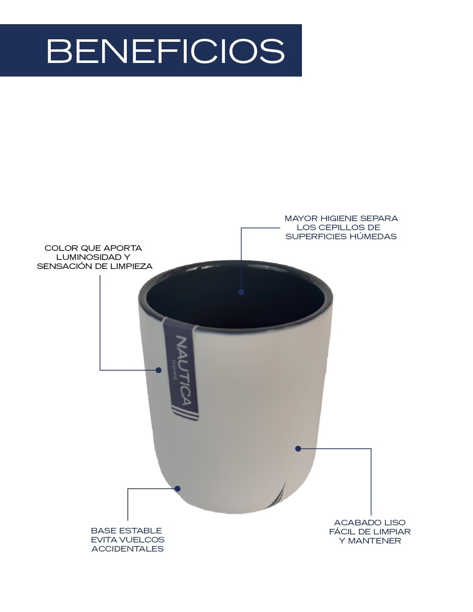Vaso de baño Nautica Home de cerámica 3