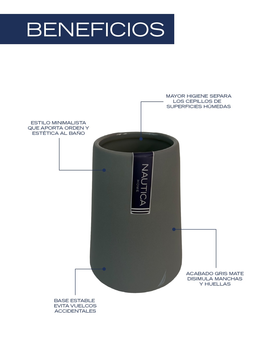 Vaso de baño Nautica Home de cerámica 5