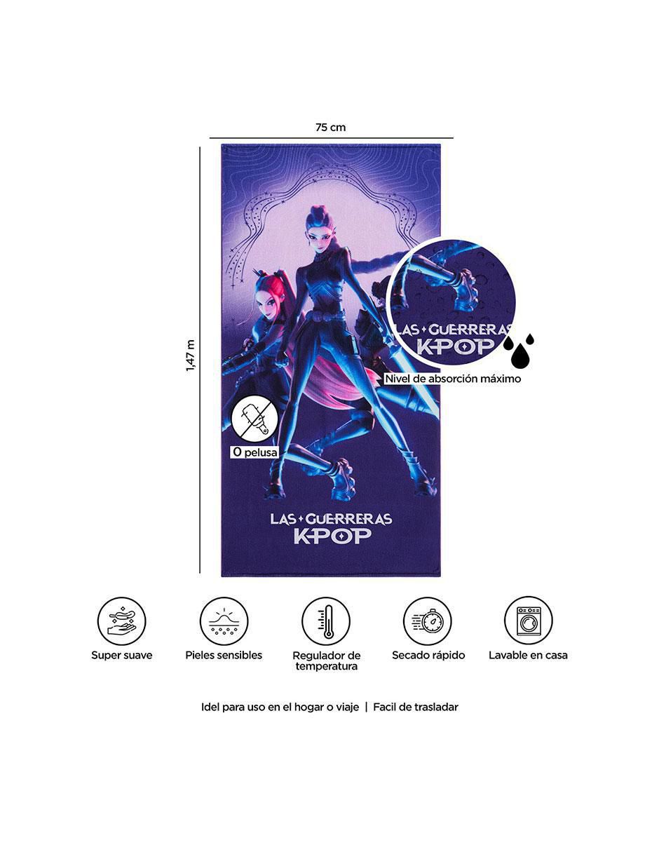 Toalla para baño Premium guerreras K-pop hunters de microfibra infantil 7
