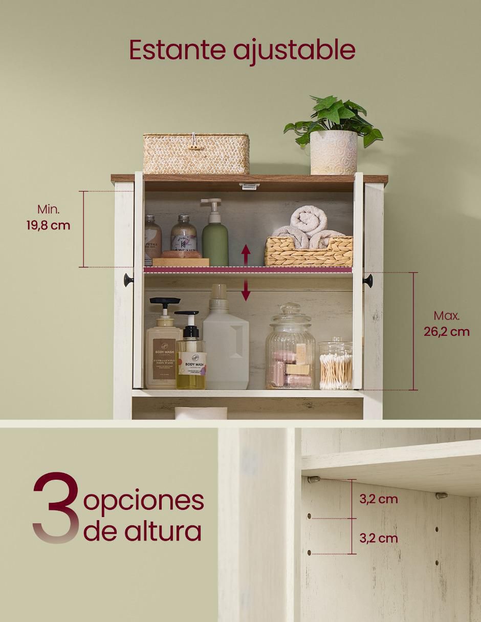 Repisa armable Liry Toilet Storage de MDF 2