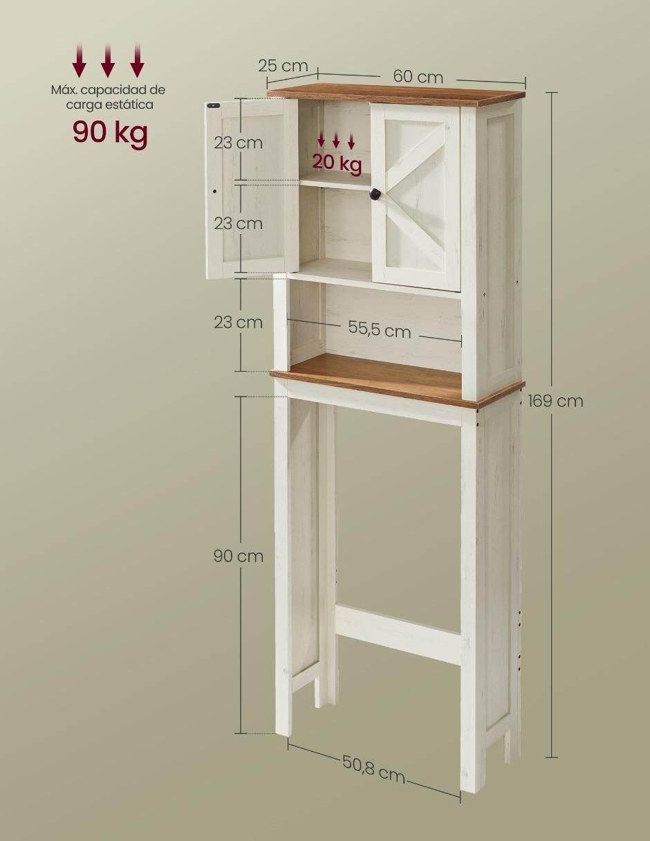 Repisa armable Liry Toilet Storage de MDF 4