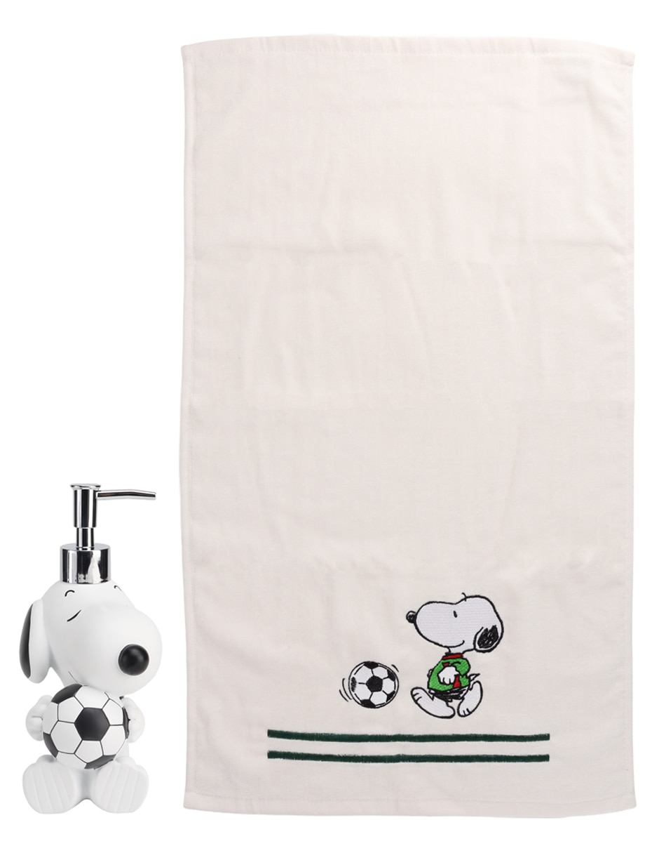Set de dosificador Snoopy Soccer Champion de resina 2 piezas 2