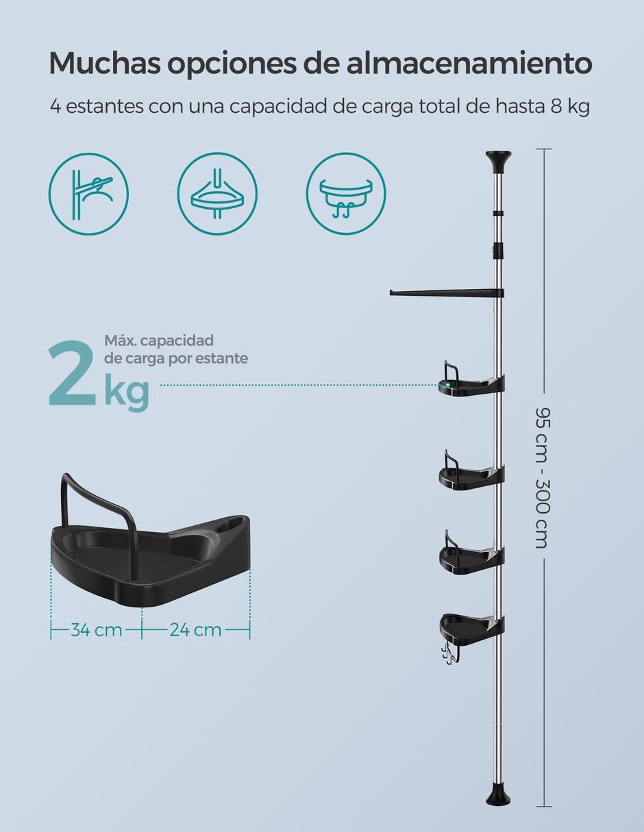 Juego de accesorios para baño de acero inoxidable 3