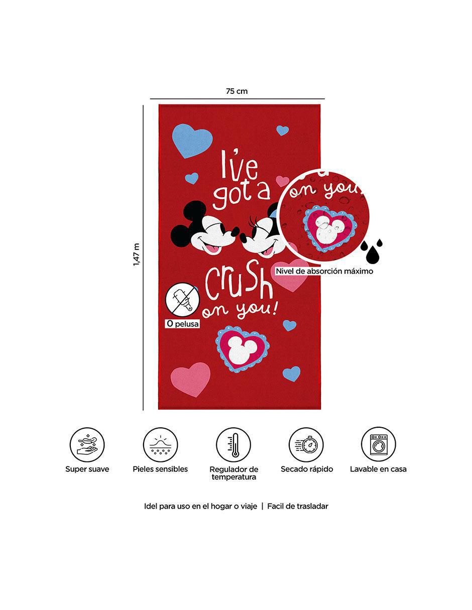 Toalla para baño Premium Amor Mickey & Minnie de microfibra 7